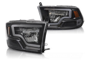 Koplampen Dodge Ram 09-18 Tube Light Zwart LED