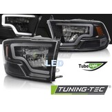 Koplampen Dodge Ram 09-18 Tube Light Zwart LED