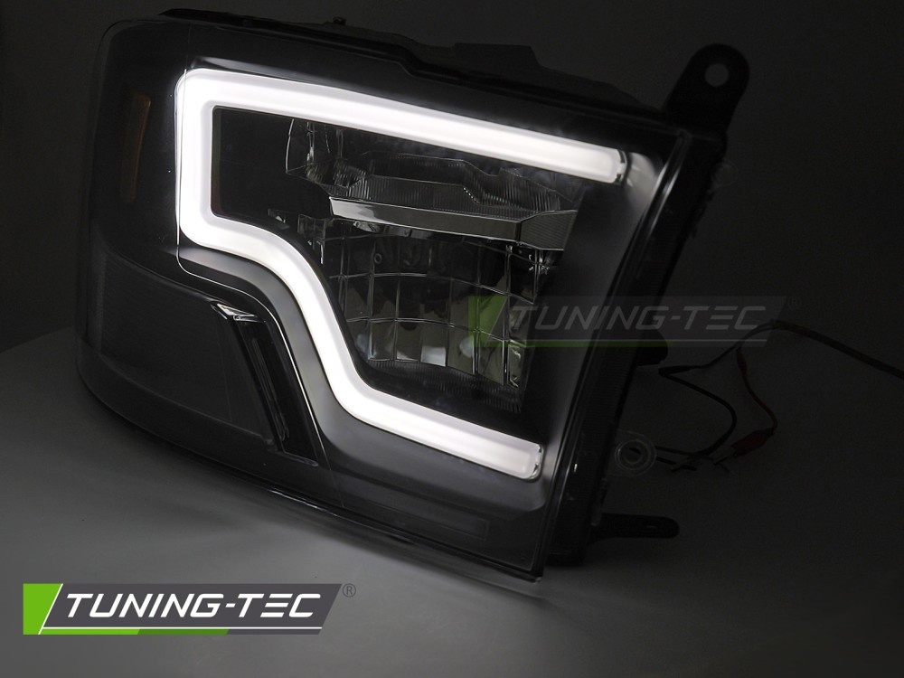 Koplampen Dodge Ram 09-18 Tube Light Zwart LED
