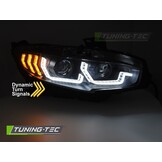 Koplampen Zwart DRL Sequentiële richtingaanwijzer voor Honda Civic X 2016-2021