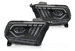 LED Koplampen Zwart DRL Dynamisch Knipperlicht geschikt voor Ford Mustang 10-13