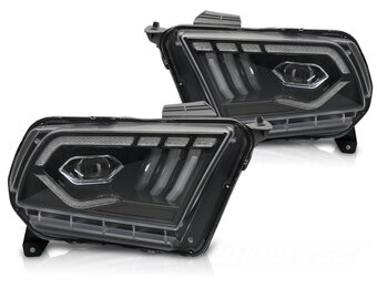 LED Koplampen Zwart DRL Dynamisch Knipperlicht Ford Mustang 10-13