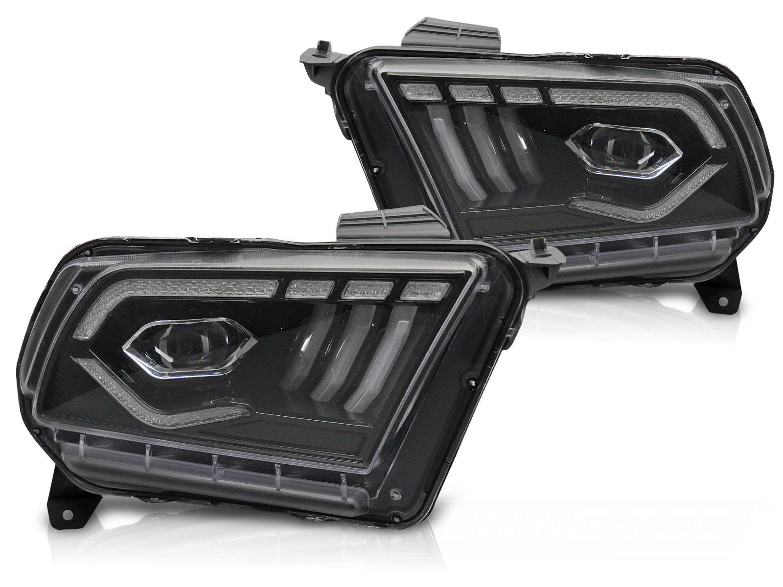 LED Koplampen Zwart DRL Dynamisch Knipperlicht Ford Mustang 10-13