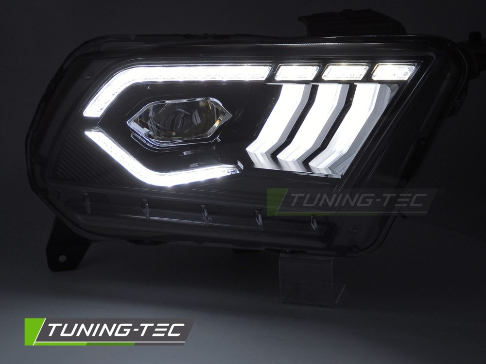 LED Koplampen Zwart DRL Dynamisch Knipperlicht Ford Mustang 10-13