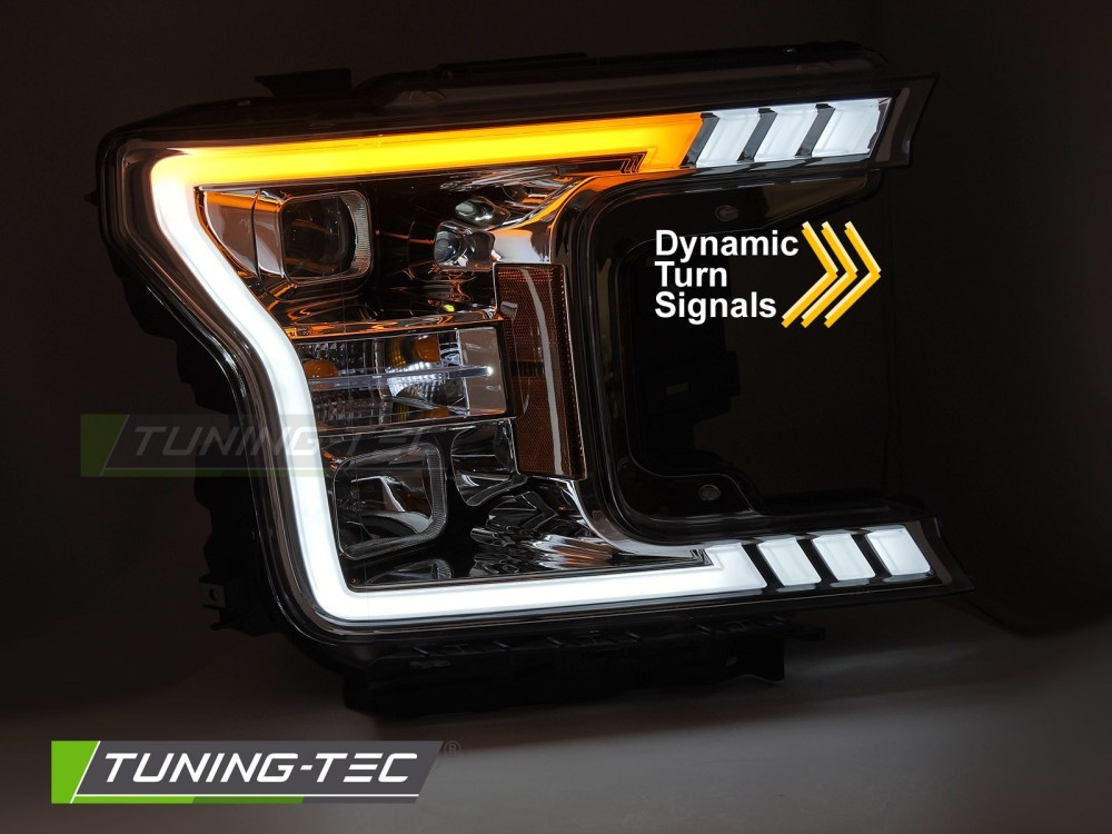 Koplampen Tube Light Chroom voor Ford F150 MK13 (2017-2020)