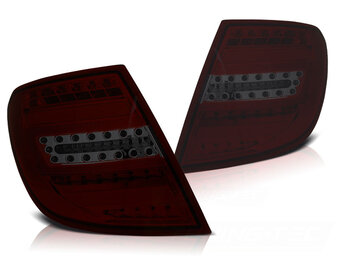 Achterlichten Mercedes C-Klasse W204 Combi 2007-2010 Rood Smoke LED Bar