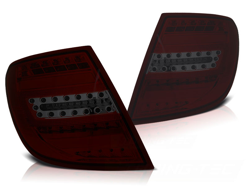 Achterlichten Mercedes C-Klasse W204 Combi 2007-2010 Rood Smoke LED Bar
