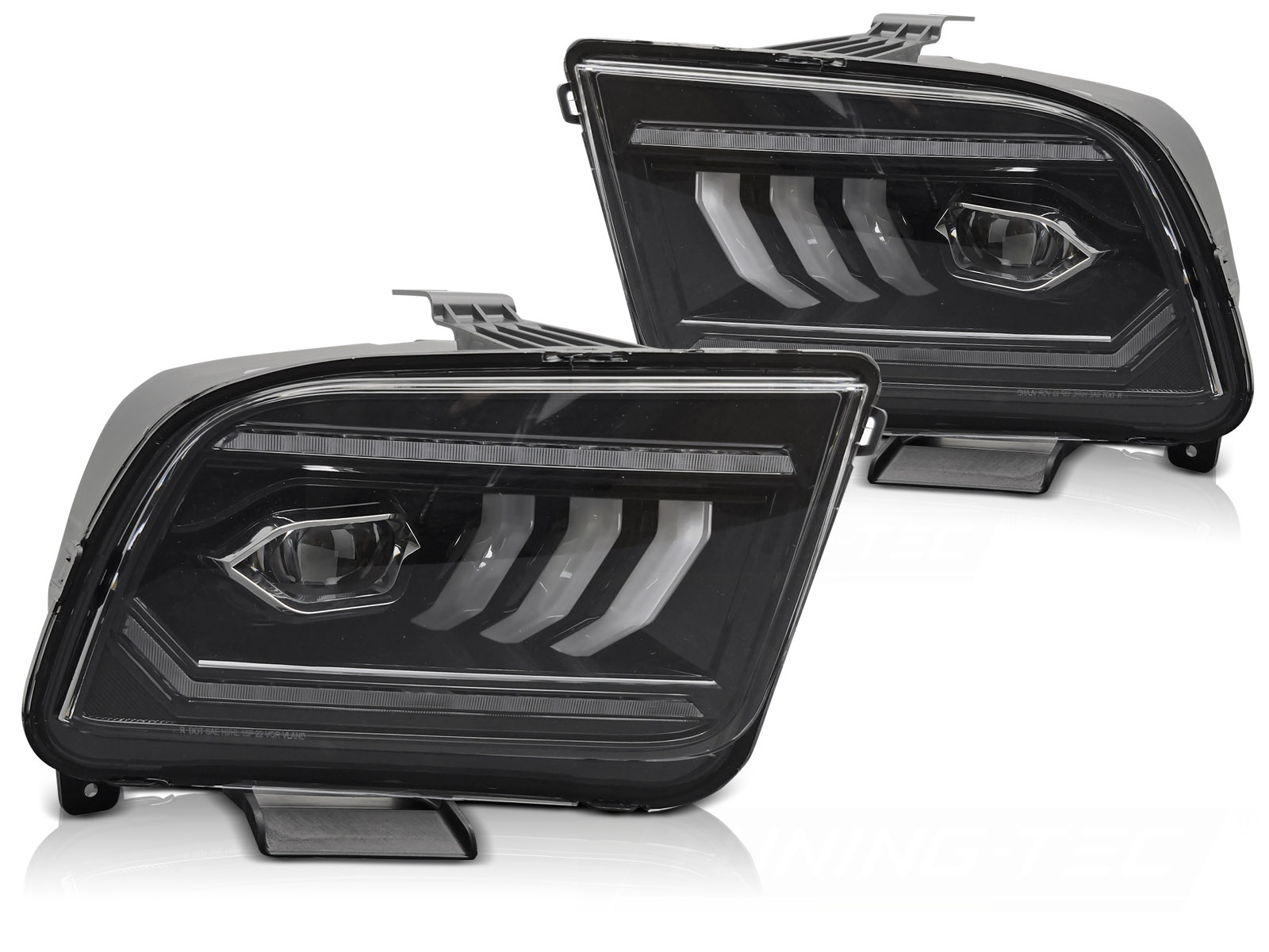 Koplampen Tube LED Zwart geschikt voor Ford Mustang 04-09