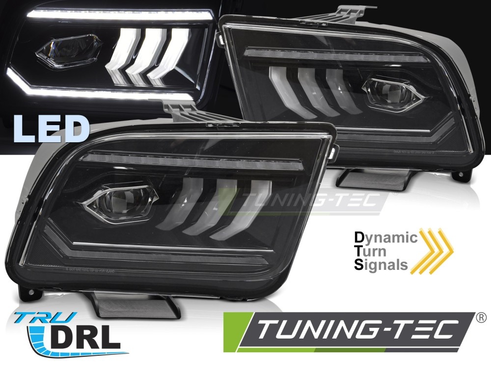 Koplampen Tube LED Zwart geschikt voor Ford Mustang 04-09
