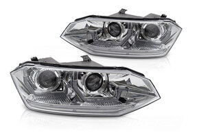 Koplampen geschikt voor VW Polo VI 2G 17-21 Sequentiële LED DRL Chroom