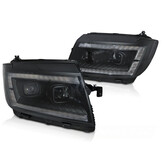 LED Koplampen Tube Light Zwart DRL Dynamisch Knipperlicht VW CRAFTER II (2017-)