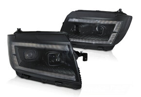 LED Koplampen Tube Light Zwart DRL Dynamisch Knipperlicht geschikt voor VW CRAFTER II (2017-)