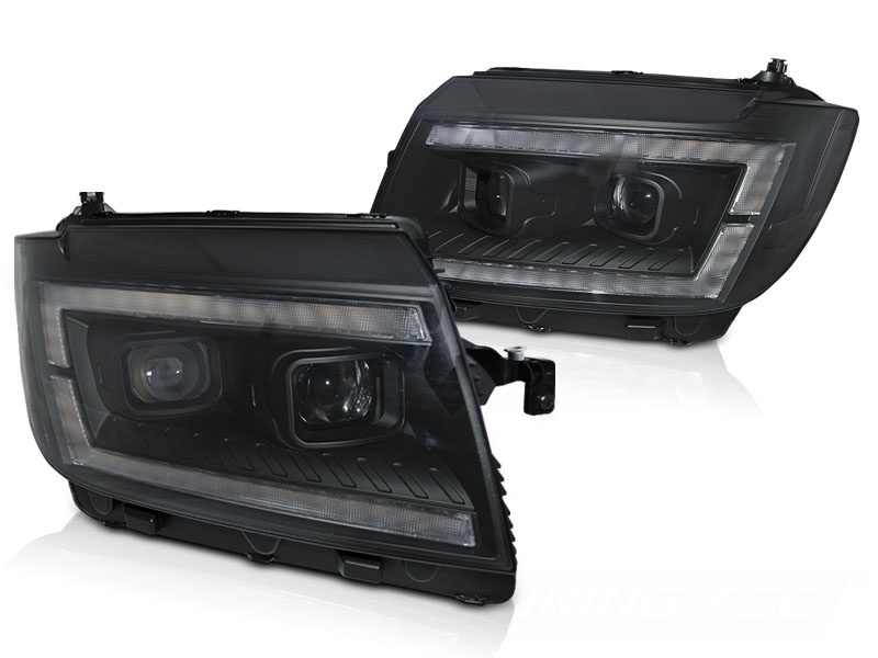 LED Koplampen Tube Light Zwart DRL Dynamisch Knipperlicht VW CRAFTER II (2017-)