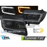 LED Koplampen Tube Light Zwart DRL Dynamisch Knipperlicht VW CRAFTER II (2017-)