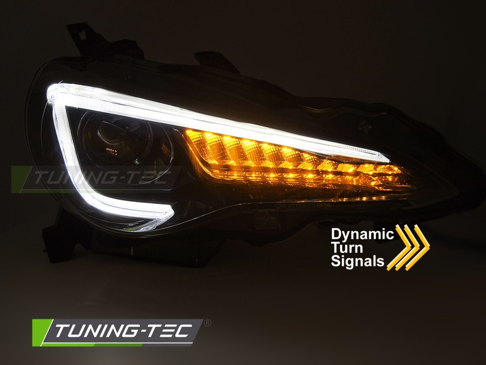 Koplampen Zwart Tube LED DRL voor Toyota GT86 12-21