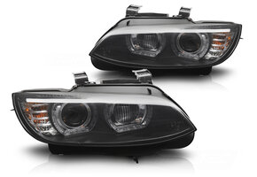 Xenon Koplampen Gele LED Zwarte DRL geschikt voor BMW E92/E93 (06-10)