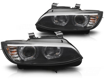 Xenon Koplampen Gele LED Zwarte DRL geschikt voor BMW E92/E93 (06-10)