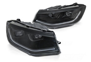 LED Koplampen Tube Light Zwart DRL Dynamisch geschikt voor VW Caddy 20-