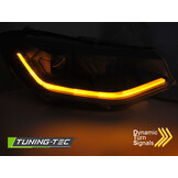 LED Koplampen Tube Light Zwart DRL Dynamisch VW Caddy 20-