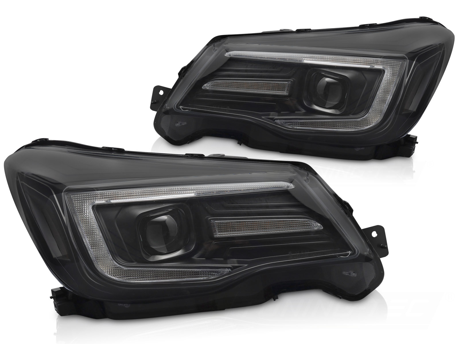Xenon Koplampen Tube Light DRL Zwart voor SUBARU FORESTER IV 13-18