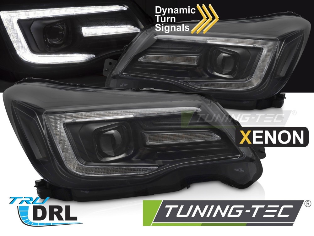 Xenon Koplampen Tube Light DRL Zwart voor SUBARU FORESTER IV 13-18