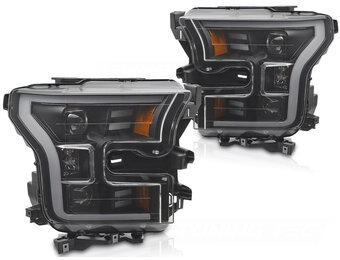 Koplampen Tube Light Zwart voor Ford F150 MK13 (2014-2017)