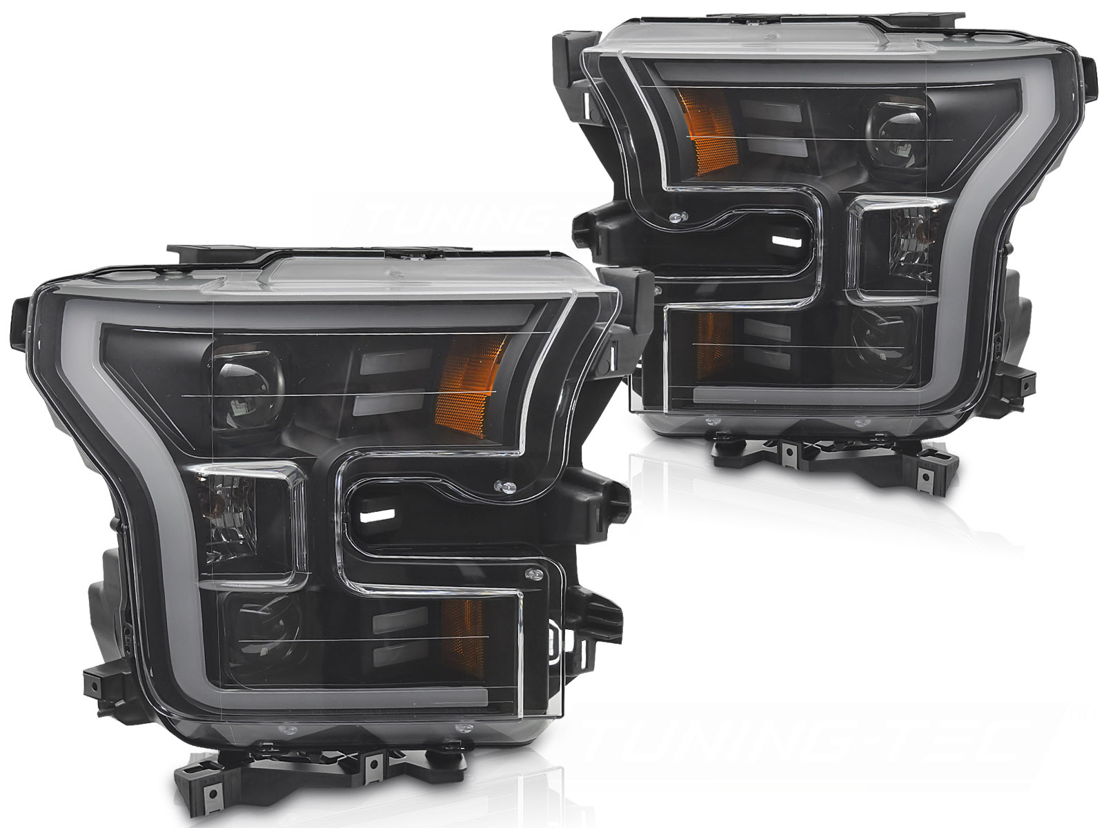 Koplampen Tube Light Zwart voor Ford F150 MK13 (2014-2017)