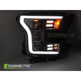 Koplampen Tube Light Zwart voor Ford F150 MK13 (2014-2017)