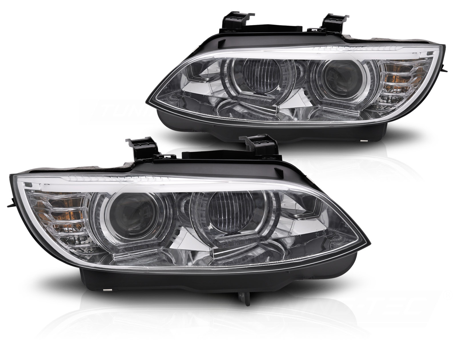 Xenon Koplampen Gele LED Chroom DRL voor BMW E92 / E93 (06-10)