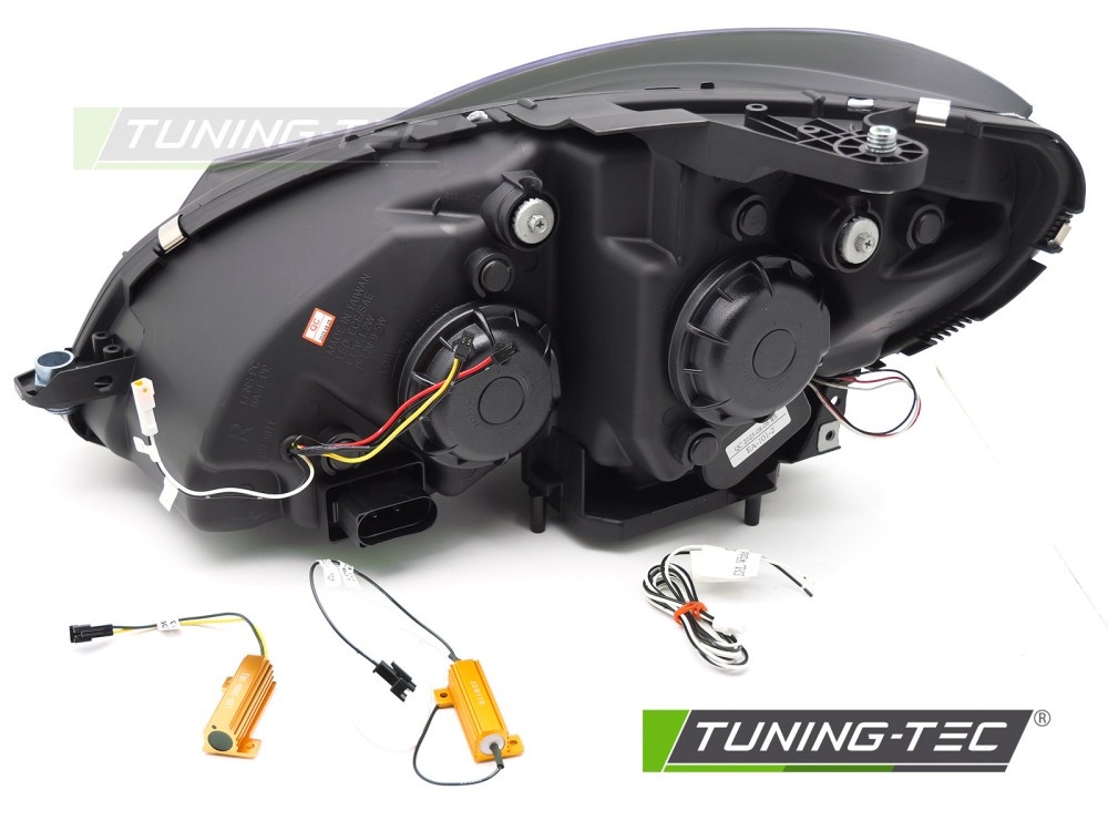 Koplampen Tube LED Chroom Sequentiële Knipperlichten DRL Mercedes W204 11-14