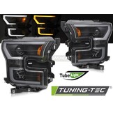 Koplampen Tube Light Dubbel Zwart geschikt voor Ford F150 MK13 2014-2017