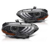 LED Koplampen RGB DRL Zwart Ford Mustang 2018-2021