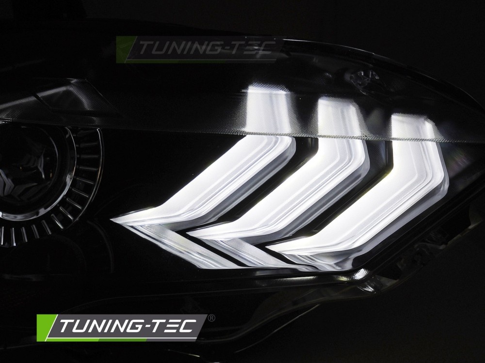 LED Koplampen RGB DRL Zwart geschikt voor Ford Mustang 2018-2021