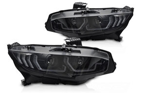 LED Koplampen Zwart DRL Dynamisch geschikt voor HONDA CIVIC X 16-21