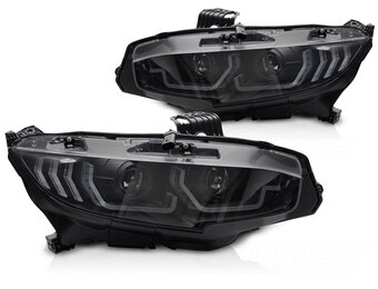 LED Koplampen Zwart DRL Dynamisch voor HONDA CIVIC X 16-21