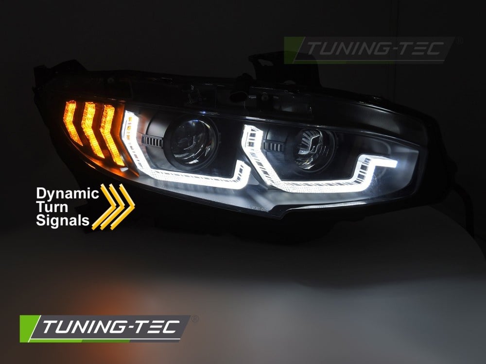 LED Koplampen Zwart DRL Dynamisch voor HONDA CIVIC X 16-21