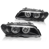 Koplampen Xenon Angel Eyes Zwart voor BMW E46 Coupé Cabrio 03-06