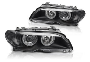 Koplampen Xenon Angel Eyes Zwart geschikt voor BMW E46 Coupé Cabrio 03-06