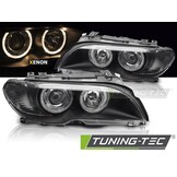 Koplampen Xenon Angel Eyes Zwart voor BMW E46 Coupé Cabrio 03-06