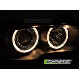 Koplampen Xenon Angel Eyes Zwart voor BMW E46 Coupé Cabrio 03-06