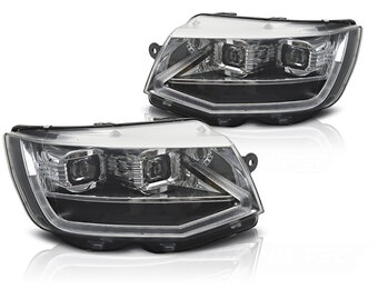 LED Koplampen Tube Light Chroom DRL Dynamische Knipperlichten VW T6 15-19