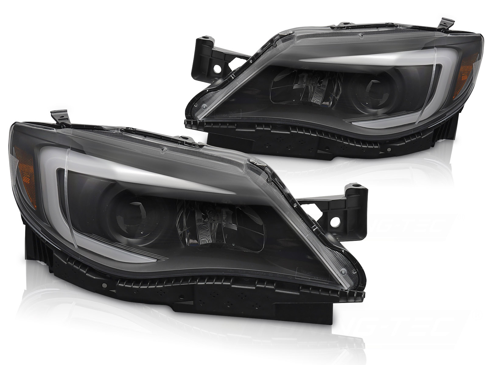 Koplampen Tube Light Zwart voor SUBARU WRX (2008-2014)