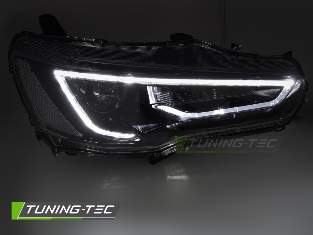 Koplampen Mitsubishi Lancer VIII 08-16 Tube Light Zwart