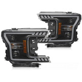 Koplampen Tube Light Zwart voor Ford F150 MK13 2017-2020