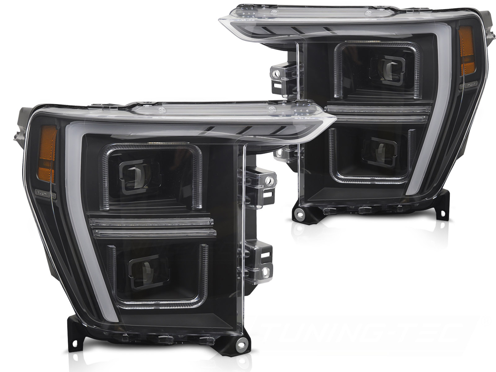 LED Koplampen Tube Light Zwart voor Ford F150 MK14 20-23