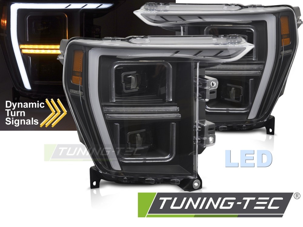 LED Koplampen Tube Light Zwart voor Ford F150 MK14 20-23