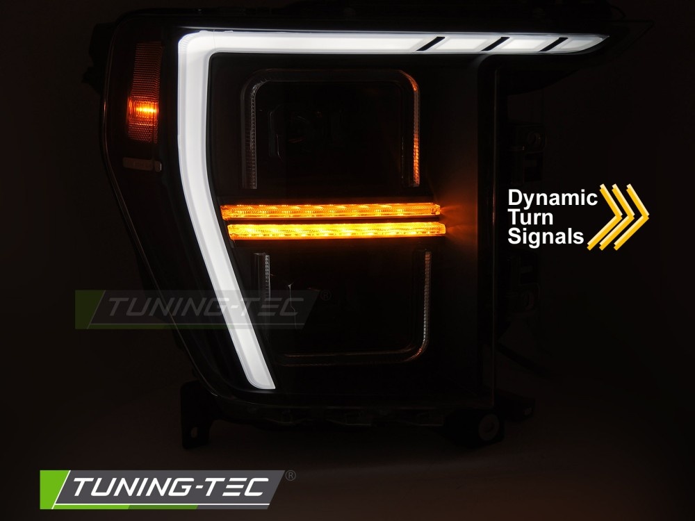 LED Koplampen Tube Light Zwart geschikt voor Ford F150 MK14 20-23