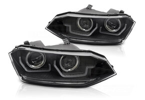 Koplampen geschikt voor VW Polo VI 2G (2017-2021) LED DRL Dynamisch Zwart