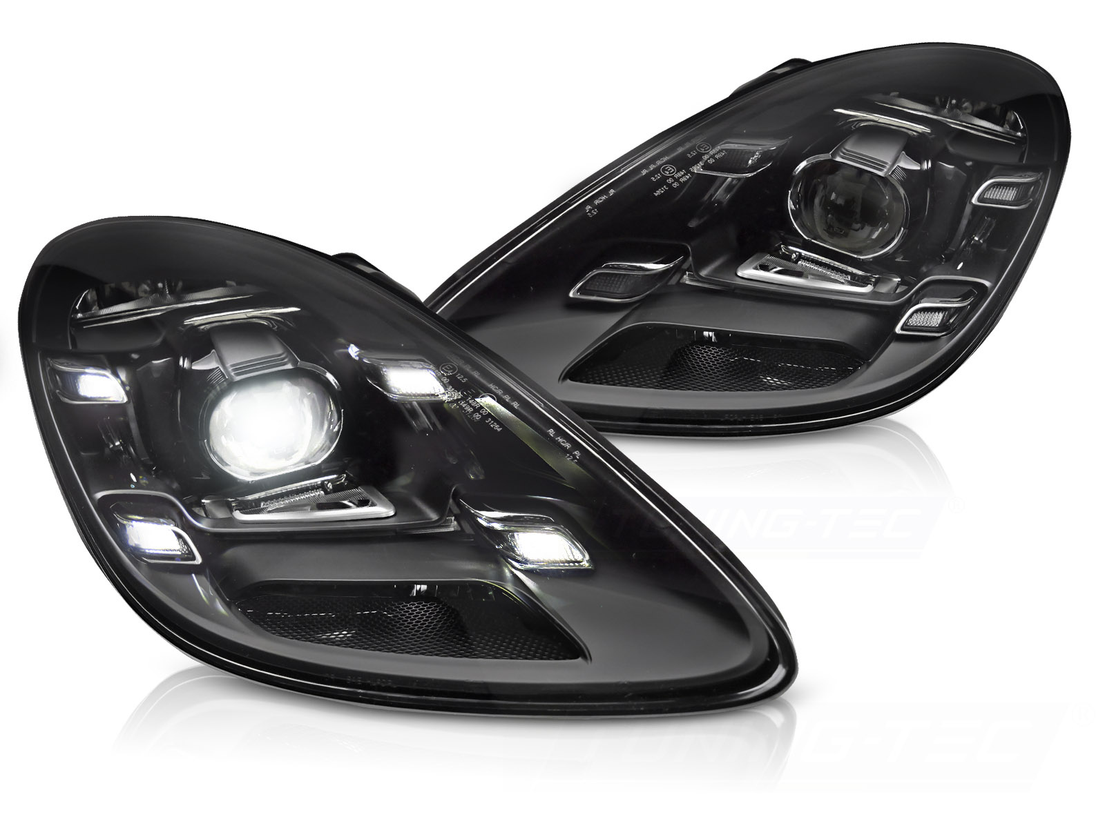 LED Koplampen Zwart geschikt voor PORSCHE BOXSTER CAYMAN 718 2016-