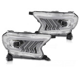 Koplampen Tube Light Chroom voor Ford Ranger V 2016-2022